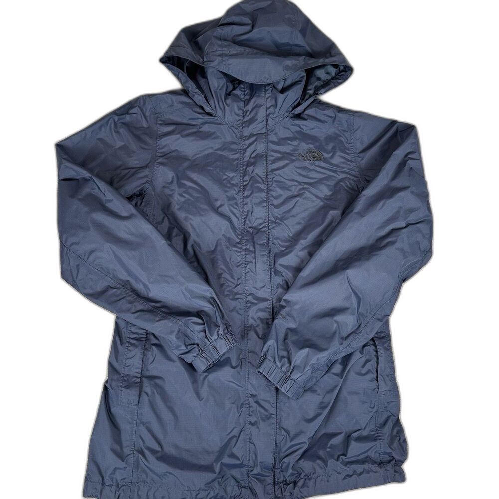 The North Face Womens Medium Navy Blue DryVent Hooded Full Zip Rain Shell